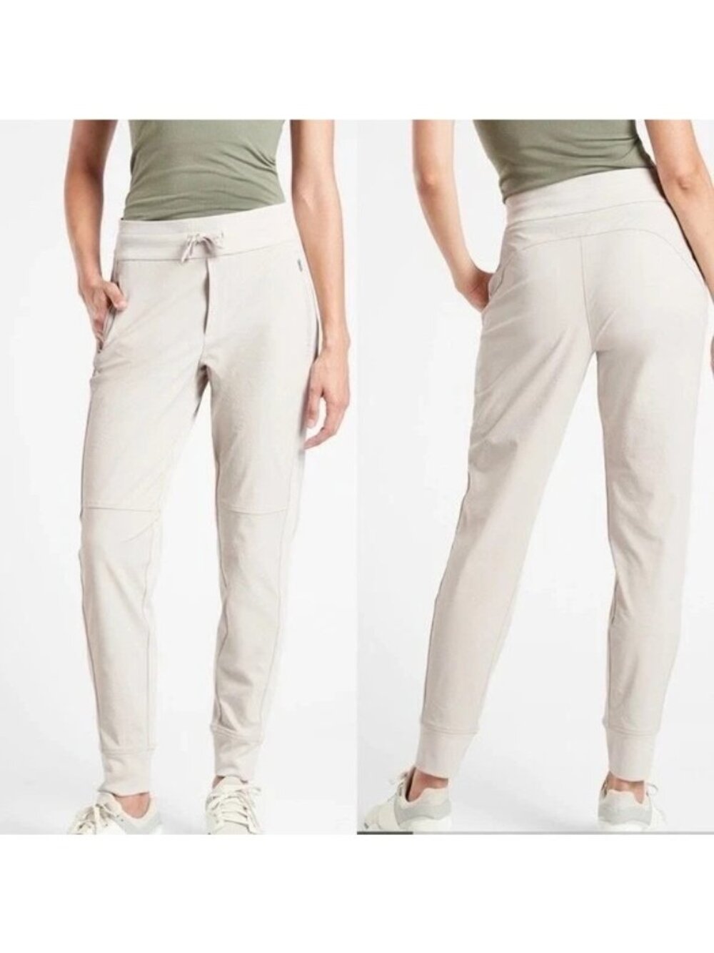 NEW Athleta Headlands Hybrid Trek lightweight Jogger cream womens Size Small S